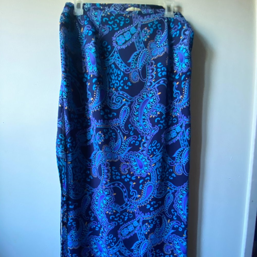 Blue Paisley Wrap Skirt